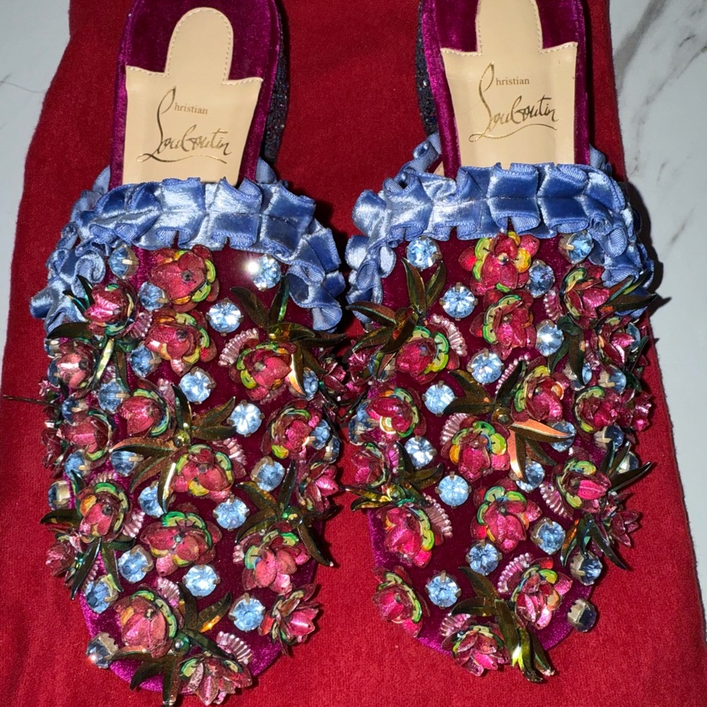 Christian Louboutin Women's Vibrant Embellished Mules